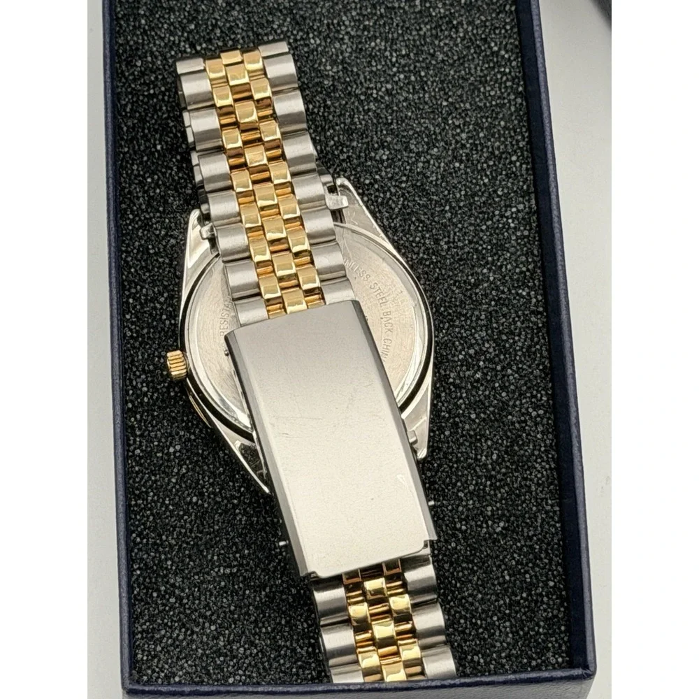 Vintage Rod Two Tone Diamond Quartz  Fashion Watch Boxed Needs Battery Untested